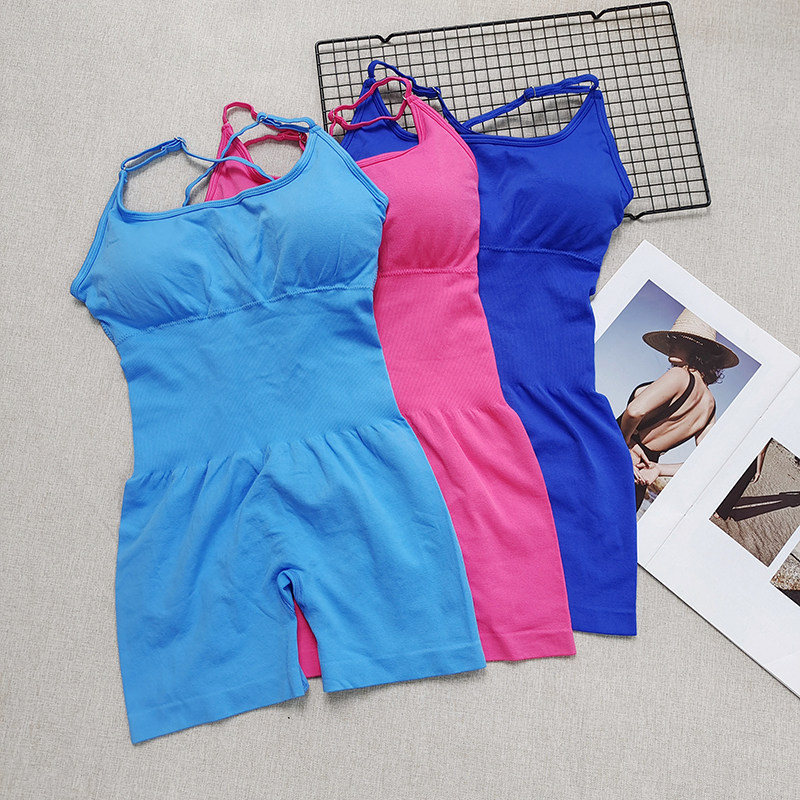 健身服带胸垫吊带透气瑜伽服女性感蜜桃臀无缝欧美风连体瑜伽服,淘宝优惠券,粉丝福利购,淘宝优惠卷