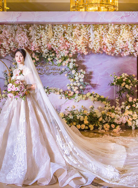 超长款影楼婚礼拍照道具森系头纱