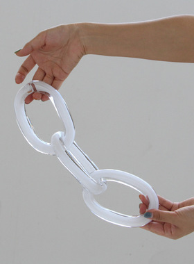 现代创意个性三连环链条琉璃装饰庭院玻璃摆件玄关电视柜酒柜户外