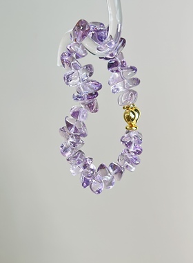 天然玻利维亚紫水晶随行爱心手串单圈设计款