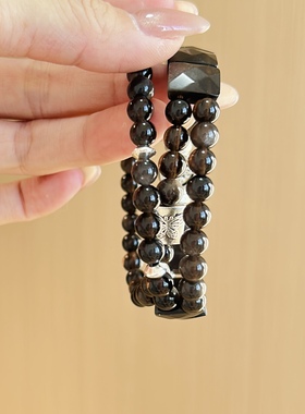 天然银耀石手牌手串三圈设计款女款简约大气饰品礼物