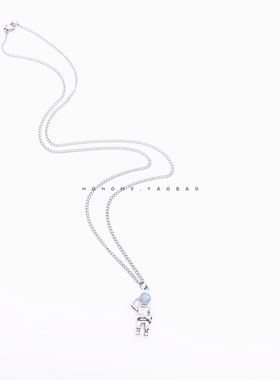 国潮风宇航员蹦迪长款百搭锁骨链