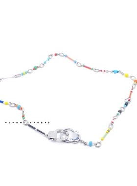 bkpp同款手铐彩珠项链仿真锁骨链