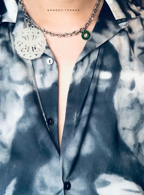 美伢同款情侣夸张设计嘻哈粗链条