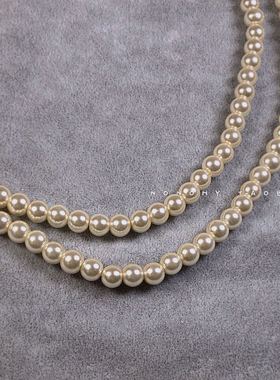 国潮正确版sk同款复古原创手工双层珍珠项链街头潮人嘻哈个性男女