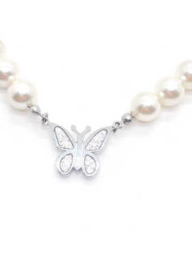 CHIPU芝芙碎钻蝴蝶珍珠项链女轻奢小众设计感高级锁骨链2024爆款