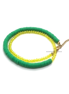 周雨彤同款彩色软陶串珠明星项链