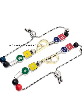 小众爱心字母情侣手链嘻哈风