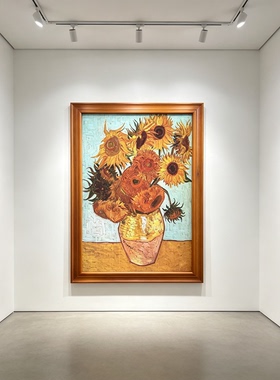 实木边框梵高向日葵装饰画壁画壁挂饰品高级感满满油画风格家居