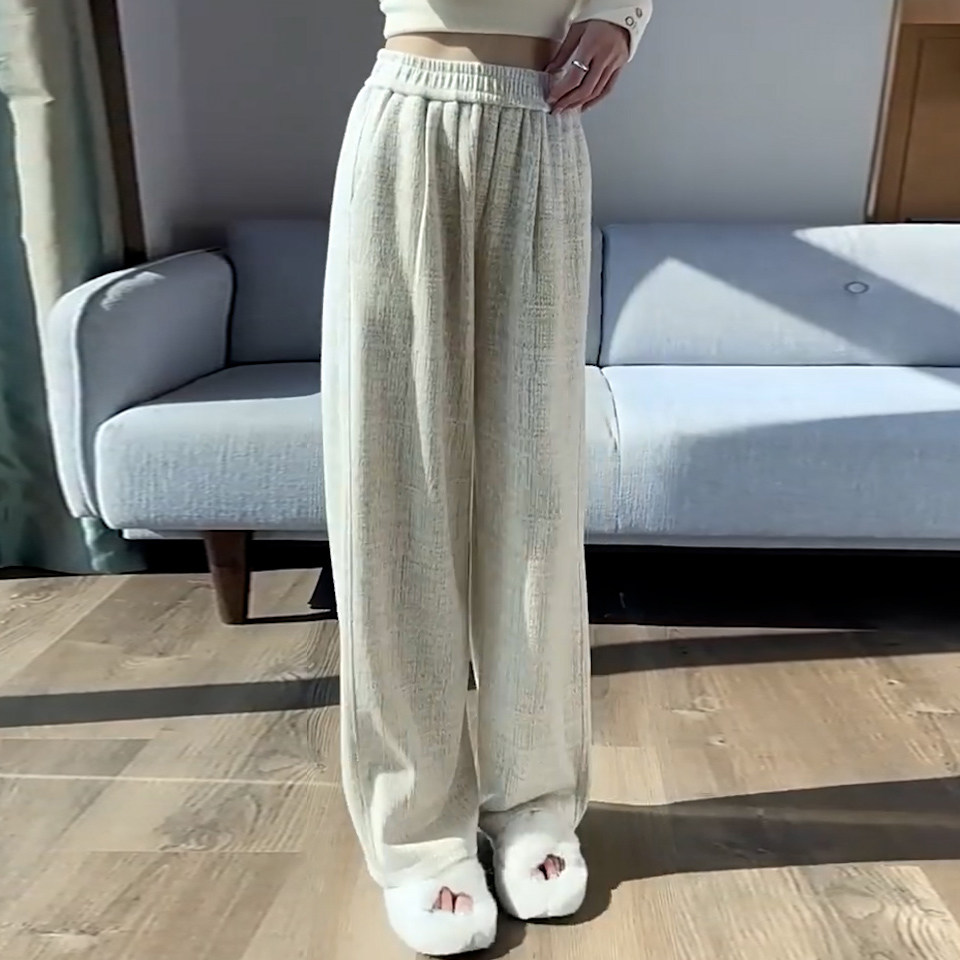 扎染糯米裤子女春季2026新款大码窄版宽松显瘦慵懒休闲直筒阔腿裤,淘宝优惠券,粉丝福利购,淘宝优惠卷