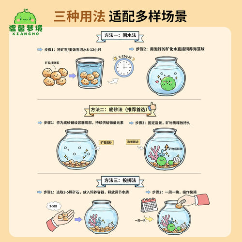 marimo海藻球矿石麦饭石超精洗营养土天然球藻种植土生长微量元素 - 图1