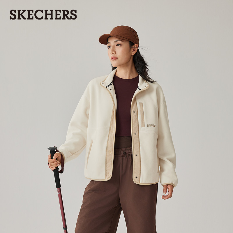 斯凯奇秋冬流行女时尚百搭摇粒绒保暖外套柔软面料舒适休闲短外套,淘宝优惠券,粉丝福利购,淘宝优惠卷