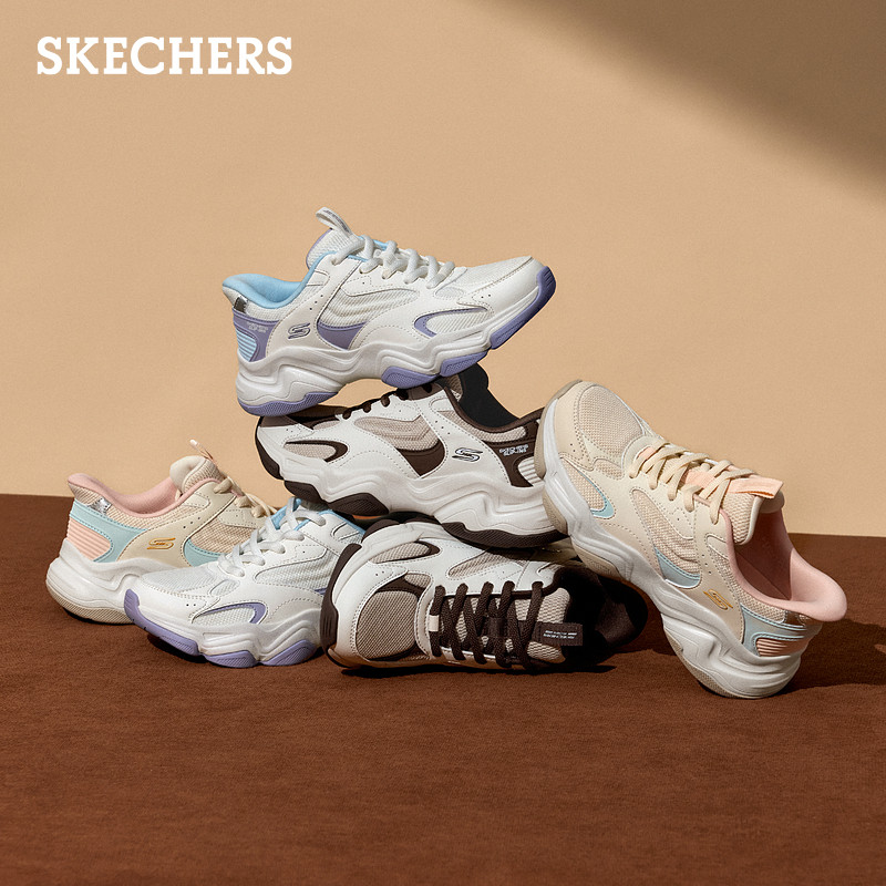 斯凯奇云朵泡芙闪穿鞋|2026春季新款女熊猫鞋老爹鞋休闲运动鞋,淘宝优惠券,粉丝福利购,淘宝优惠卷