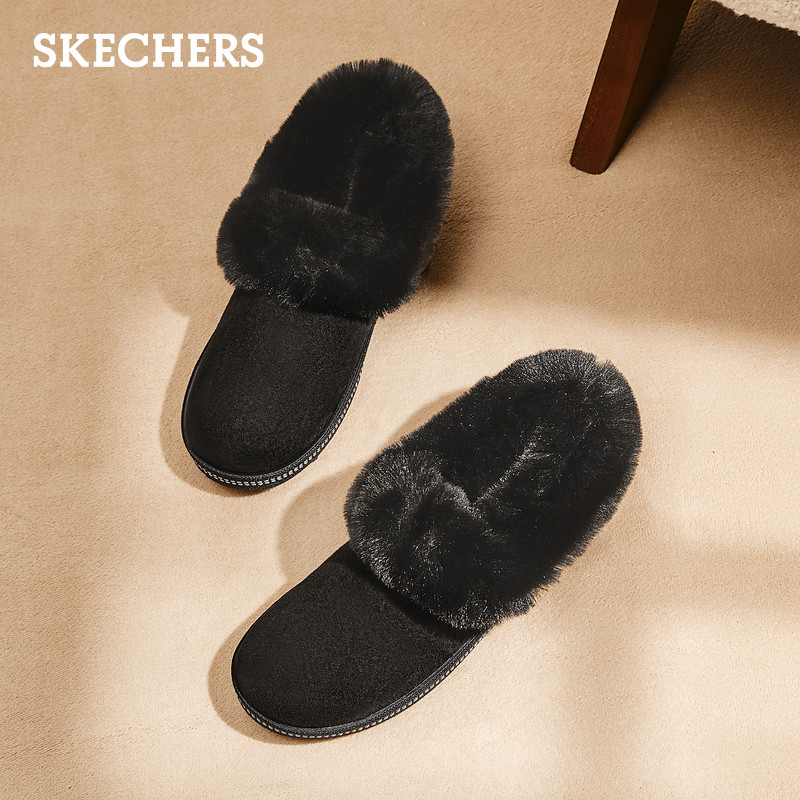 斯凯奇冬季女时尚加绒保暖毛毛鞋短靴舒适轻质乐福鞋舒适棉鞋冬靴,淘宝优惠券,粉丝福利购,淘宝优惠卷
