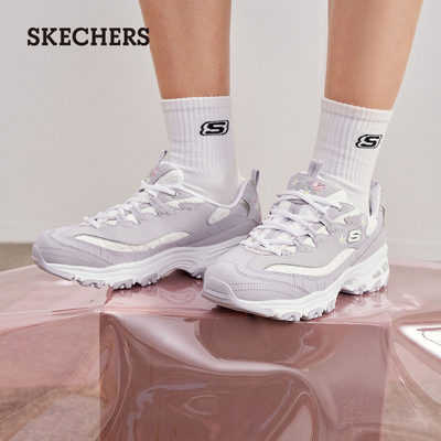 Skechers斯凯奇秋季老爹鞋女休闲甜美刺绣舒适厚底增高熊猫鞋