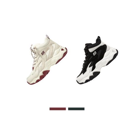 Skechers women's mid-high top thick-soled warm dad shoes