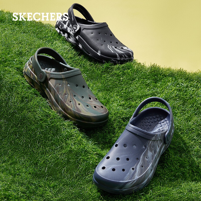 【刘宇同款】Skechers斯凯奇晕染泡泡鞋夏新款男鞋厚底外穿洞洞鞋-图2