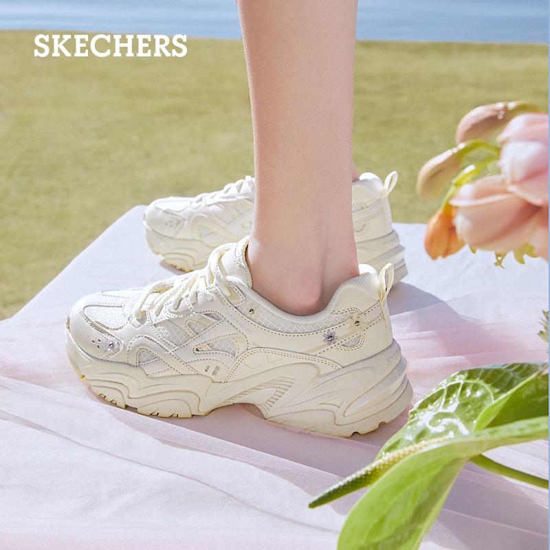 Skechers斯凯奇花心鞋机甲鞋夏季女鞋熊猫鞋厚底增高老爹鞋运动鞋 - 图3