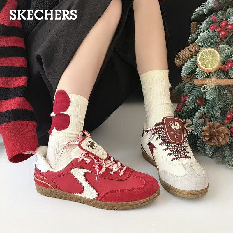 成毅同款|斯凯奇好运德训鞋新年红色复古休闲鞋男女情侣闪穿板鞋,淘宝优惠券,粉丝福利购,淘宝优惠卷