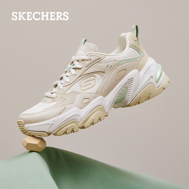 Skechers斯凯奇夏季女鞋复古厚底老爹鞋潮流机甲鞋休闲运动熊猫鞋 - 图2