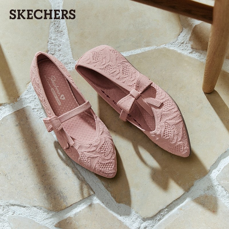 斯凯奇尖头女浅口单鞋气质玛丽珍新款王妃鞋透气通勤休闲平底鞋,淘宝优惠券,粉丝福利购,淘宝优惠卷