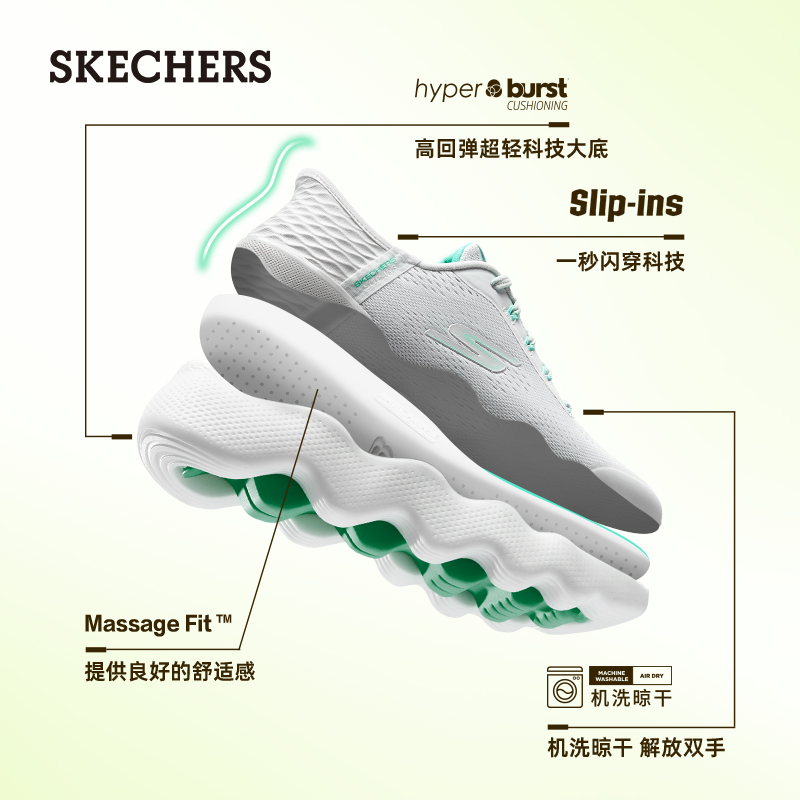 【闪穿鞋】Skechers斯凯奇Slip ins缓震按摩不累脚休闲健步鞋女鞋 - 图3