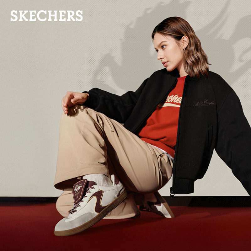 成毅同款|斯凯奇好运德训鞋新年红色复古休闲鞋男女情侣闪穿板鞋,淘宝优惠券,粉丝福利购,淘宝优惠卷