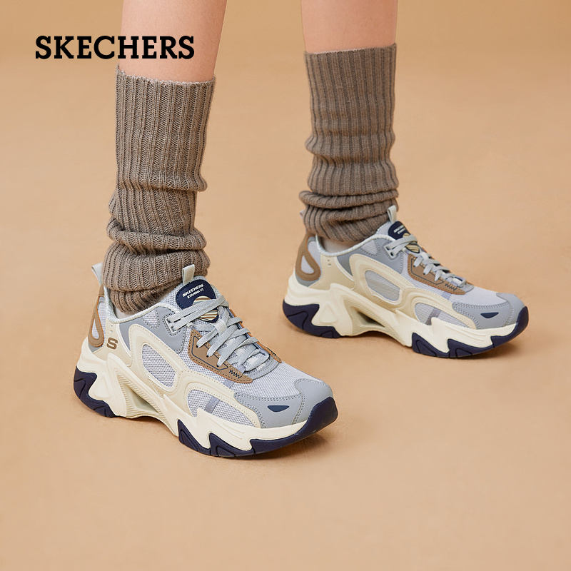 Skechers斯凯奇夏季女鞋机甲鞋三代时尚复古厚底增高运动休闲鞋-图1