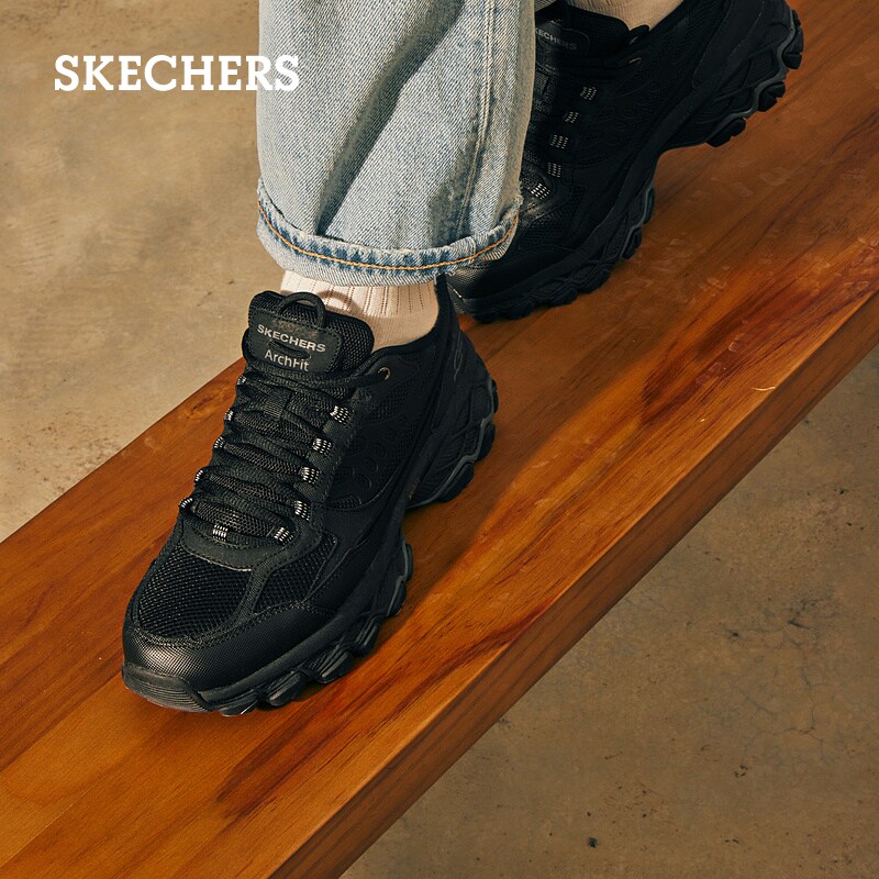skechers春新款网布拼接时尚运动男 skechers老爹鞋