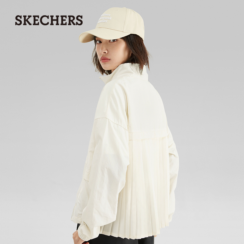 Skechers斯凯奇防晒速干夏季女装运动外套立领防晒速干落肩风衣