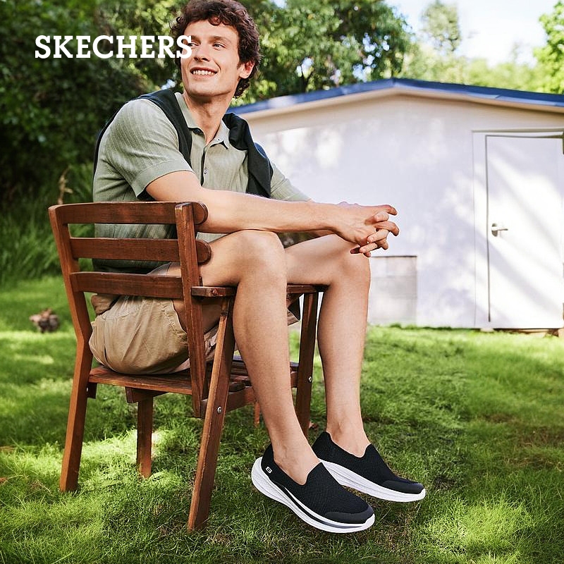 Skechers斯凯奇男鞋2024年春夏新款透气一脚蹬健步旅游舒适休闲鞋 - 图3