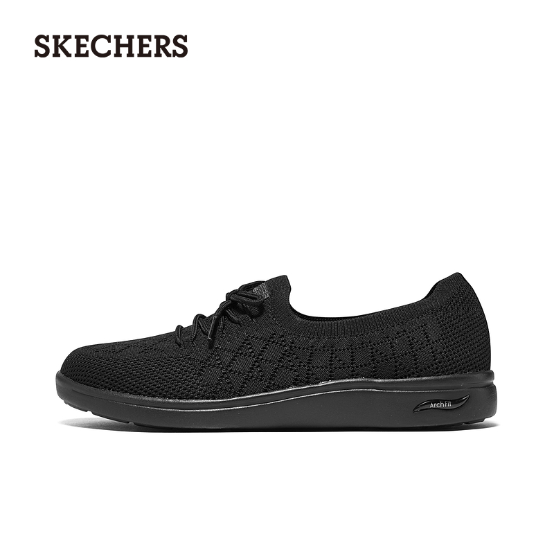 Skechers斯凯奇夏季女鞋网布透气舒适单鞋一脚蹬平底浅口通勤鞋
