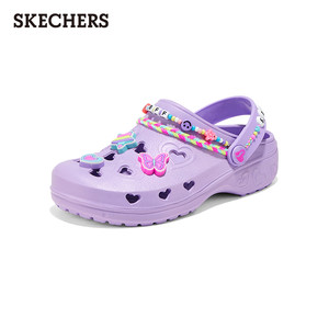 斯凯奇2026夏季新款女中大童泡泡鞋沙滩鞋厚底耐磨舒适洞洞鞋凉鞋