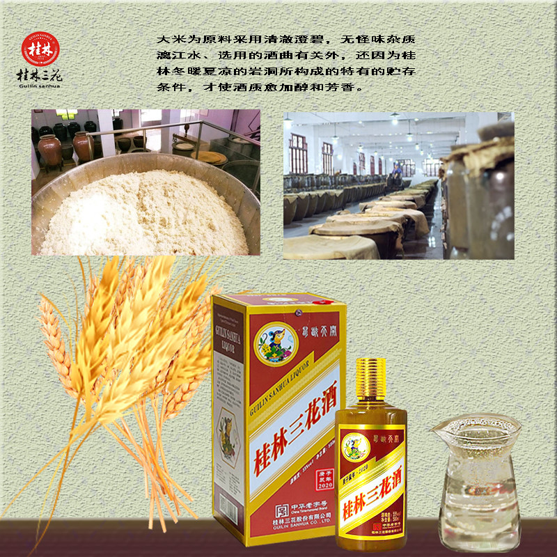 桂林三花55度生肖鼠酒米香型白酒鼠咬天开牛酒兔酒高度580ml礼盒