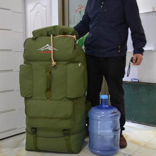 宝奇登山包180L背包巨大容量帆布双肩包旅行170L特大号双肩大背包 - 图0