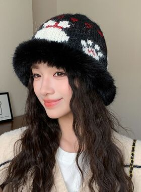 费尔岛风保暖大头围显脸小百搭毛