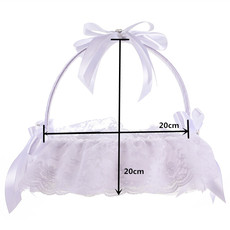 Свадебная корзина под цветы 纯白色经典西式婚礼全包布舞蹈儿童花篮包邮 欧式婚庆花篮