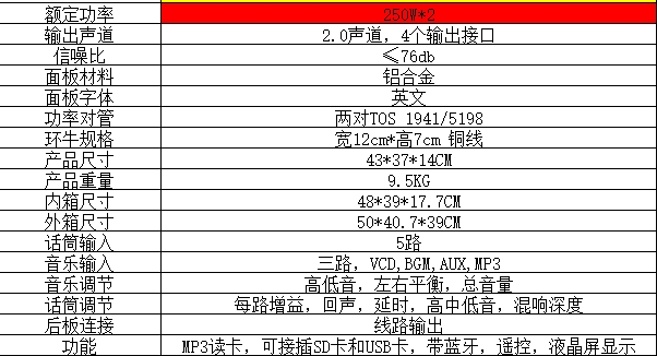 yamaha/雅马哈卡拉OK功放卡包功放专业功放机 KTV10寸音响蓝牙U盘 - 图2