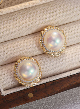 DIY配件S925纯银时尚珍珠耳钉吊