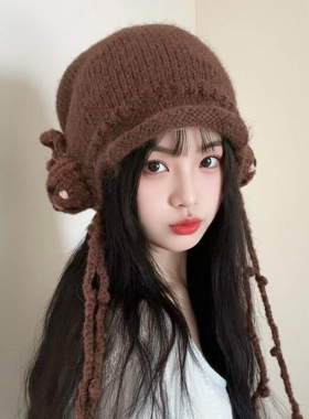 秋冬女款兔子护耳针织帽