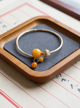 多款|蜜蜡翡翠手镯手链美国14K包金保色手环小众简约细百搭文艺女