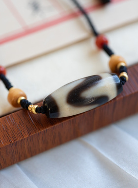 虎牙天珠项链达索小众高级感藏式民族风锁骨链个性南红牛骨简约女