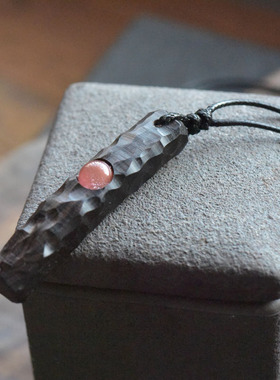 木质项链吊坠水晶手工森系刻字