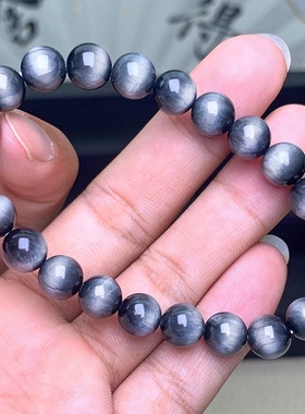 新品天然鹰眼石手链黑蓝体猫眼灰色虎眼石手串饰品男女款礼物饰品