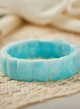 新品天河石手牌女款淡蓝色手排老矿天然水晶礼物饰品