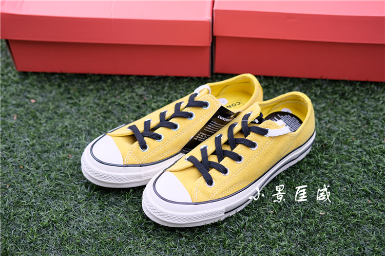 匡威CONVERSE1970S三星标毛皮黑色黄色低帮163759C 163760C