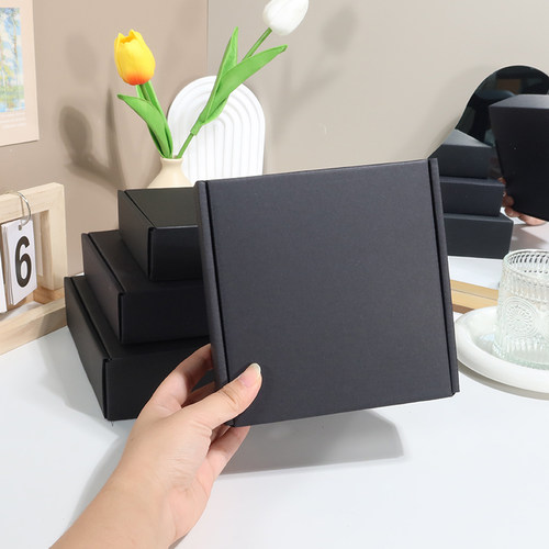 黑卡飞机盒 3层瓦楞纸黑色包装明星出卡咕卡运输邮政小纸箱快递盒 - 图1