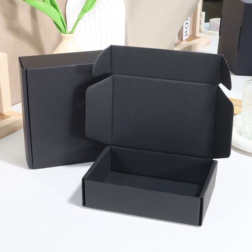 黑卡飞机盒 3层瓦楞纸黑色包装明星出卡咕卡运输邮政小纸箱快递盒 - 图0