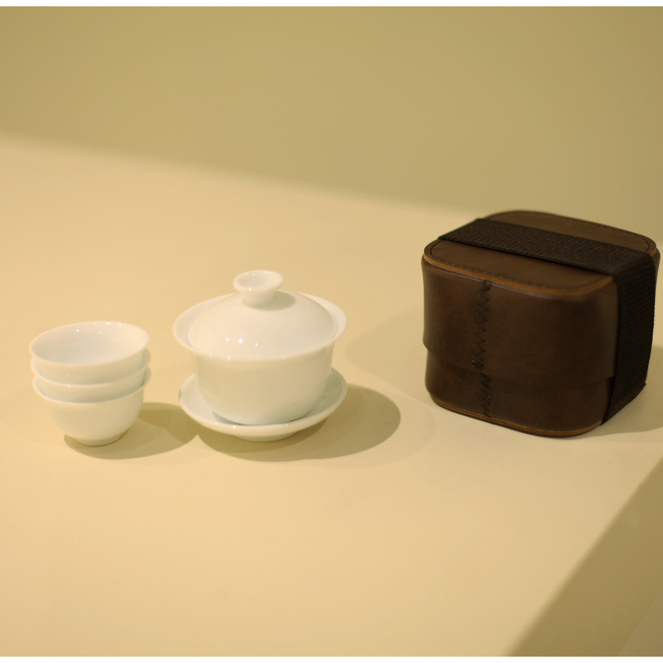 |梅似雪|潮州工夫茶旅行口袋茶具便携 白瓷 户外皮包收纳 小容量,淘宝优惠券,粉丝福利购,淘宝优惠卷