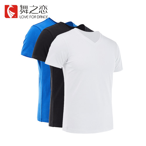舞之恋舞蹈服上衣男短袖圆领芭基练功服修身显瘦现代舞形体艺考服 - 图2